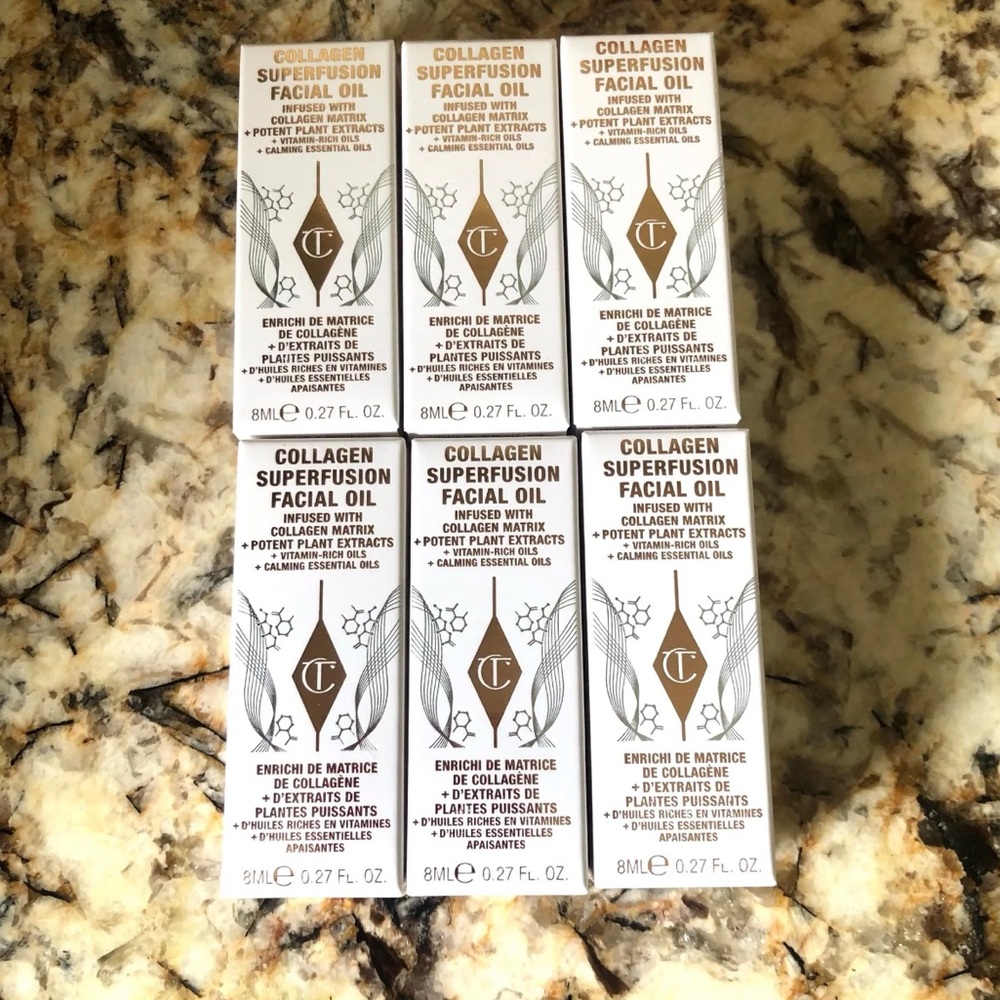 8mL Set of 6 Charlotte Tilbury Collagen Superfusion Facial Oil Mini Travel Size